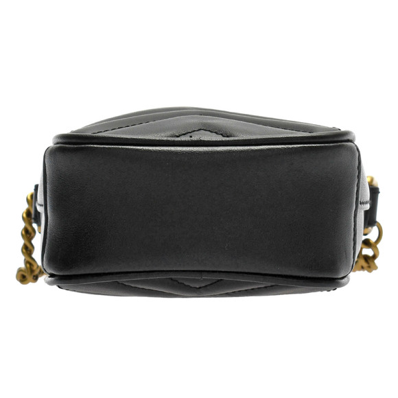 Gucci GG Marmont Mini Shoulder Bag Black Gold Hardware Leather - Picture 4 of 10